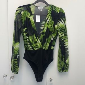 Tropical leaf Bodysuit New with Tags